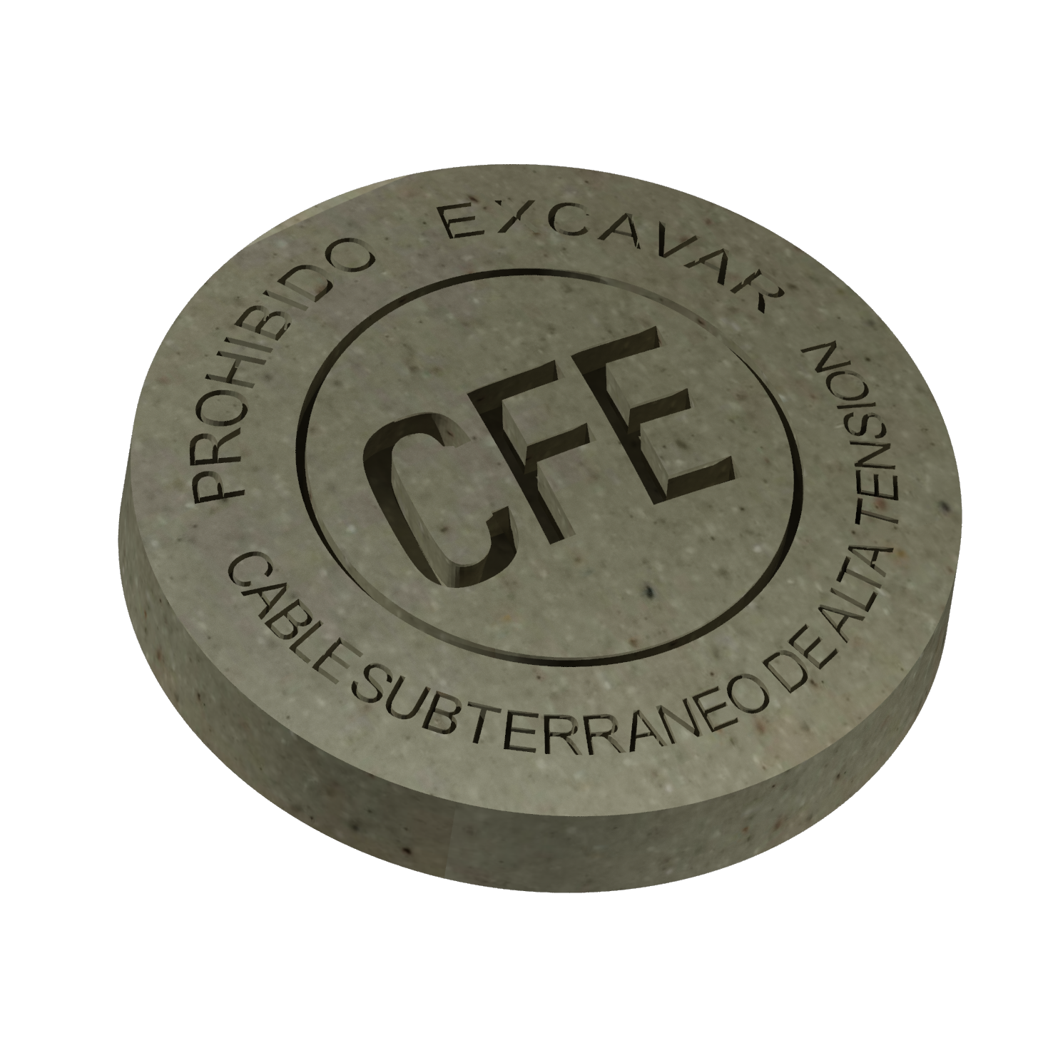 Placa de concreto polimérico para señalización de canalización en redes de distribución