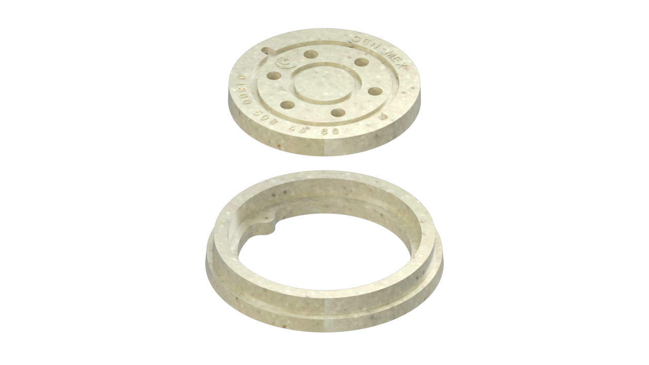 Tapa y brocal de concreto prefabricado polimérico