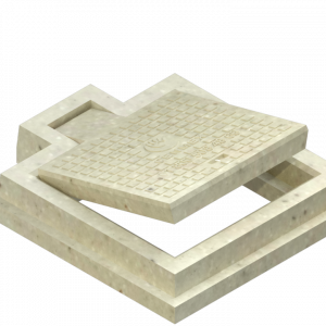 Brocal y tapa con bisagras