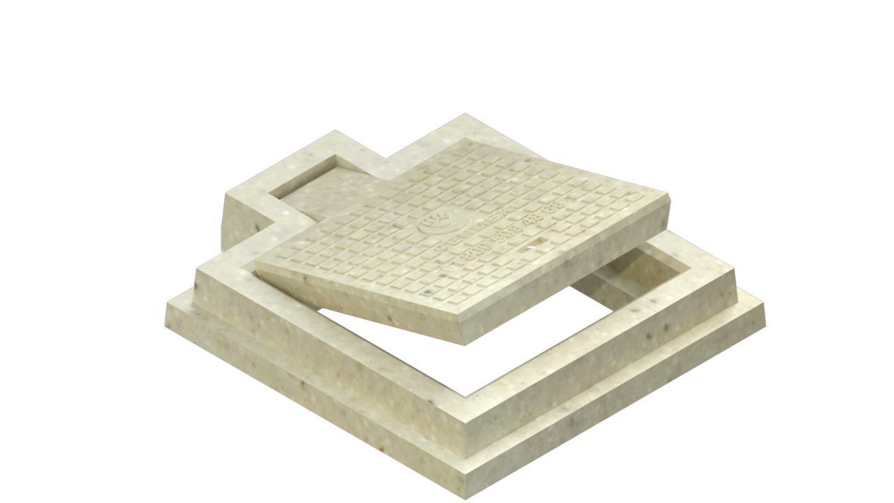 Brocal y tapa con bisagras