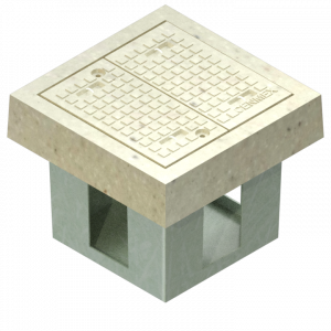 Registro para fibra óptica con tapa de dos puertas