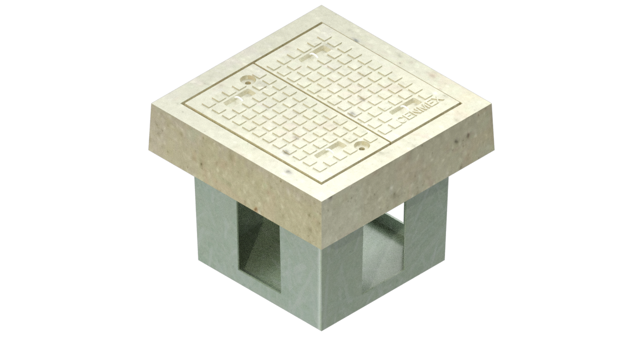 Registro para fibra óptica con tapa de dos puertas