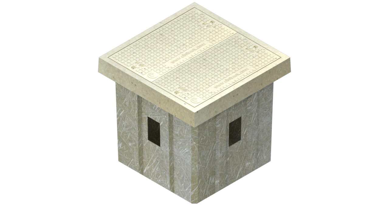 Vista isométrica del registro para fibra óptica