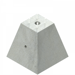 Base prefabricada de concreto piramidal