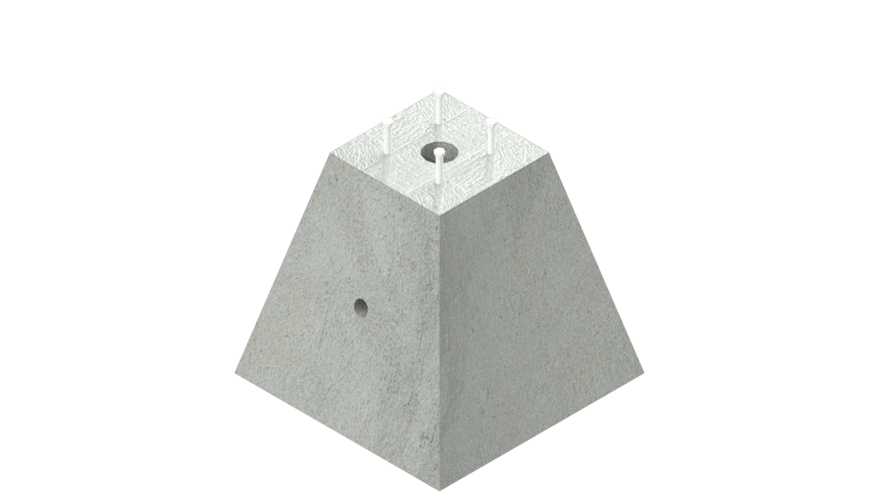 Base piramidal para postes de alumbrado