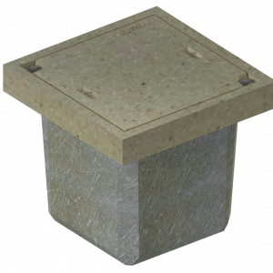 Vista isometrica del registro para alumbrado de concreto polimérico