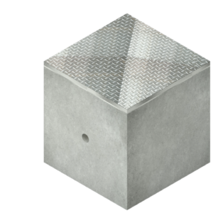 Registro con tapa diamante de concreto hidráulico.